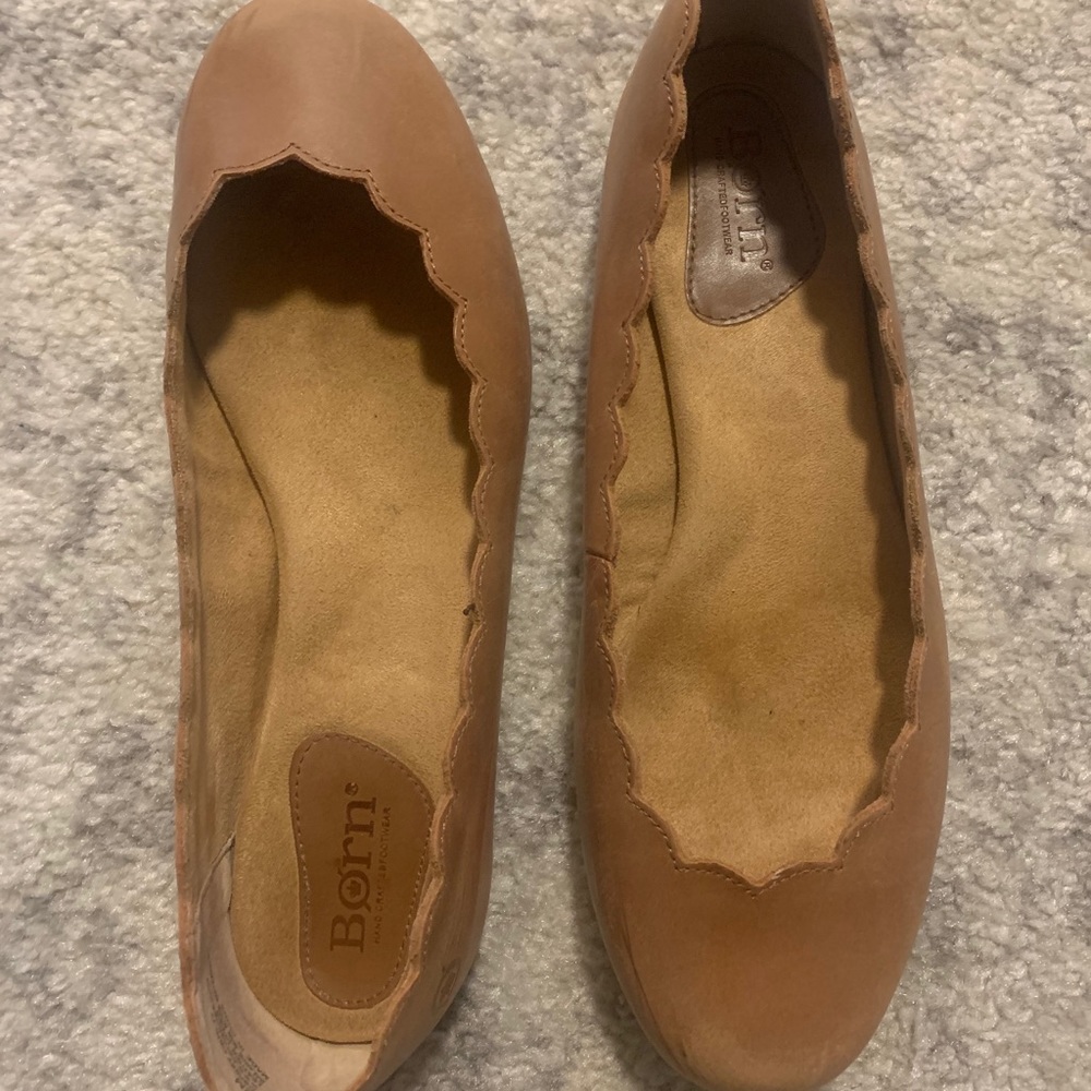 Tan Leather flats